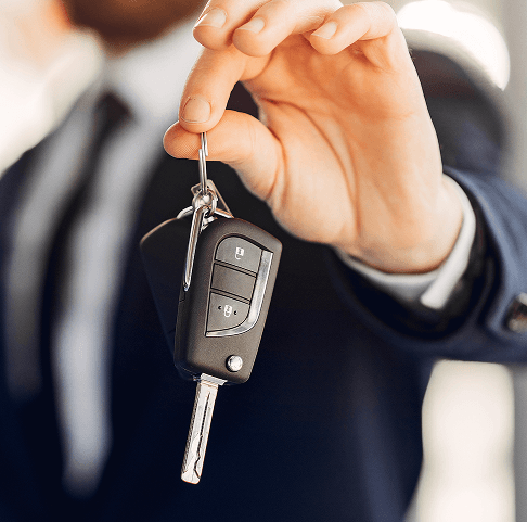 Rideshare-ready rental cars lined up